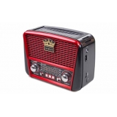 Přenosné 3 pásmové solární rádio černo-červené KORUNA