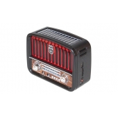 Přenosné 3pásmové solární rádio černo-červené MUSIC