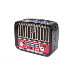 Přenosné 3pásmové solární rádio černo-zlaté MUSIC
