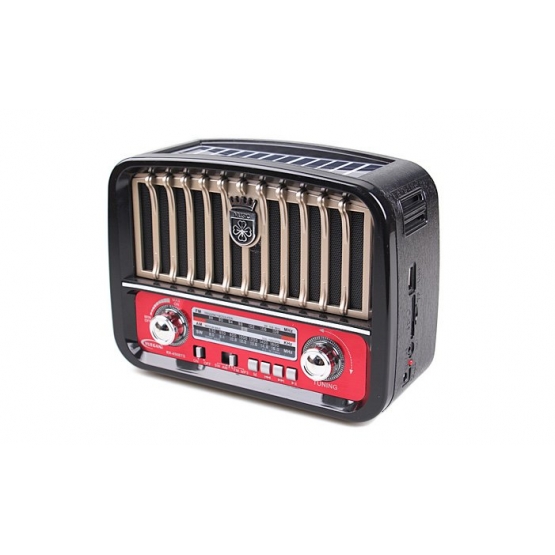 Přenosné 3pásmové solární rádio černo-zlaté MUSIC