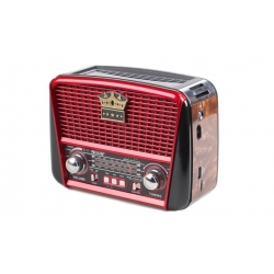 Přenosné 3pásmové solární rádio hnědo-červené KORUNA