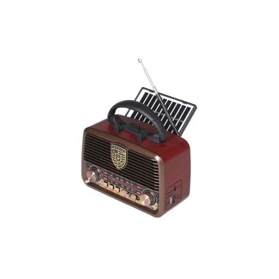 Přenosné 3pásmové solární rádio GOLON hnědé