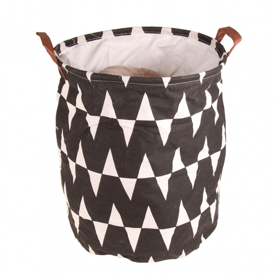 Koš na prádlo černý abstrakt