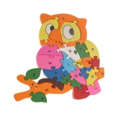 Vzdělávací dřevěné puzzle sova var.2     