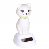 Solární tančící dekorace kočička bílá