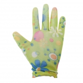 Zahradní rukavice zelené s kytičkami 10ks