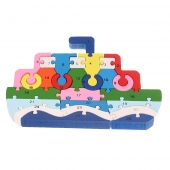 Vzdělávací dřevěné puzzle loď