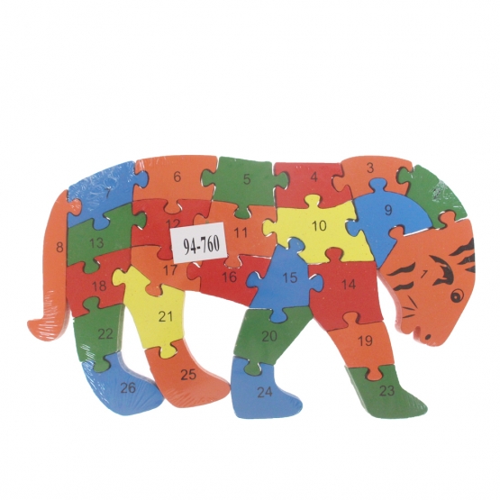 Vzdělávací dřevěné puzzle tygr
