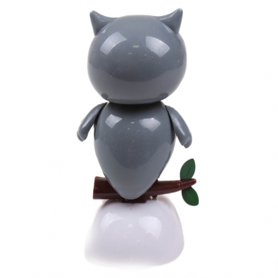 Solární tančící dekorace sova šedá