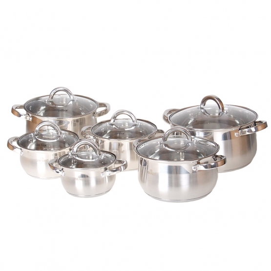 12-dílná sada hrnců z nerezové oceli var.2