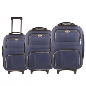 Sada 3 látkových kufrů modrá 2