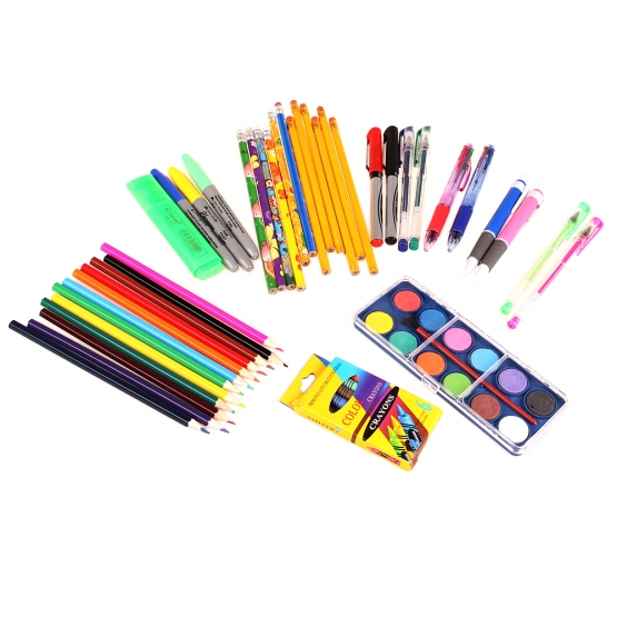 Batoh s náplní školních potřeb modrý