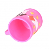 Hrnek dětský plastový (růžový s pejskem a méďou)