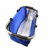 Termo skládací nákupní košík s víkem modrý