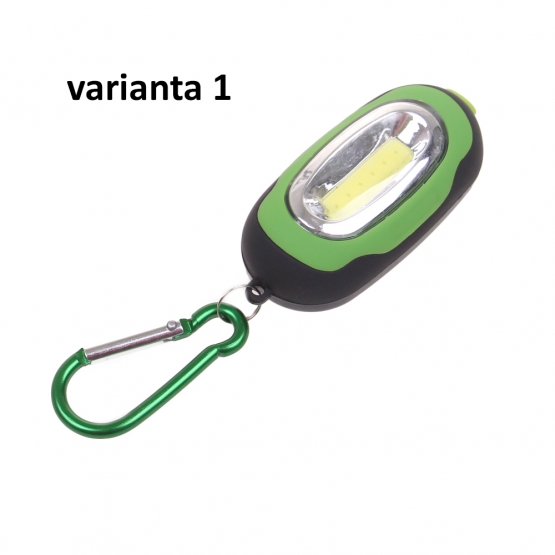 Kapesní led světlo s karabinou zelené