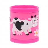 Hrnek dětský plastový (růžový kravička)