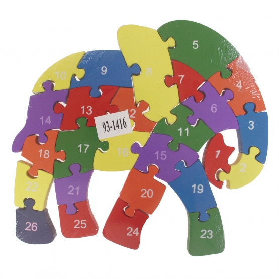 Vzdělávací dřevěné puzzle slon var.6