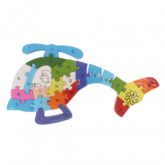 Vzdělávací dřevěné puzzle vrtulník