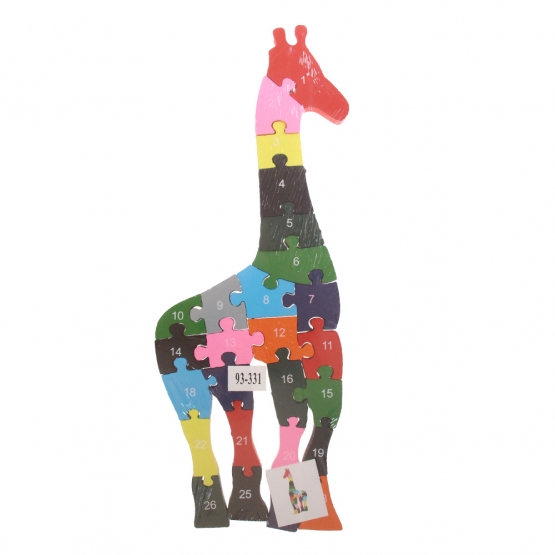 Vzdělávací dřevěné puzzle žirafa var.2
