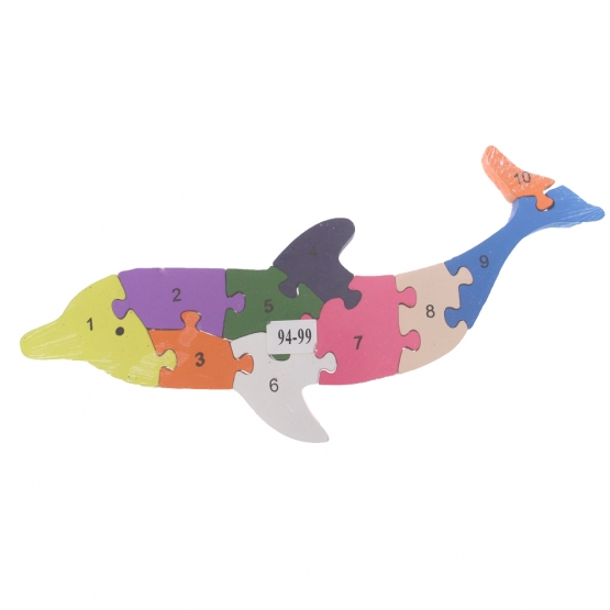 Vzdělávací dřevěné puzzle delfín