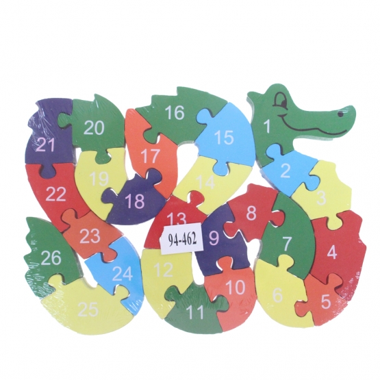 Vzdělávací dřevěné puzzle had var.3