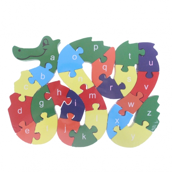 Vzdělávací dřevěné puzzle had var.3