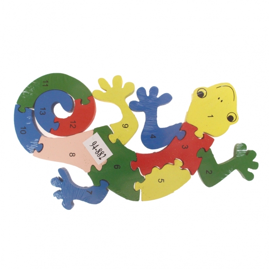 Vzdělávací dřevěné puzzle ještěrka