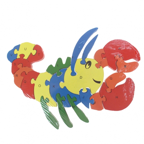 Vzdělávací dřevěné puzzle rak