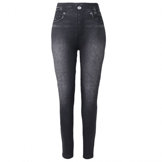 Stahovací džínové legíny černé XL