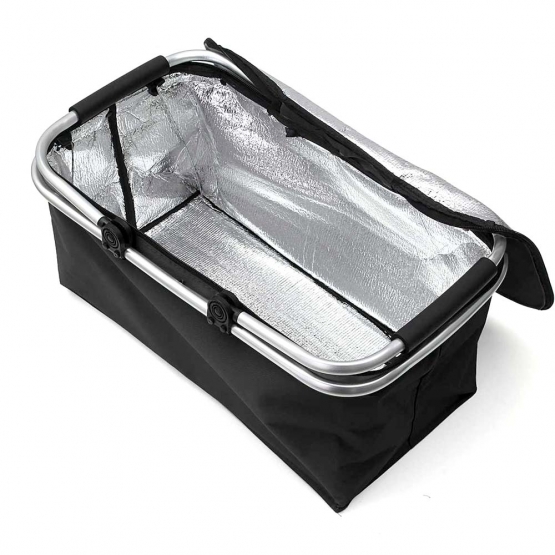 Termo skládací nákupní košík s víkem černý 