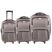 Sada 3 látkových kufrů šedá 4