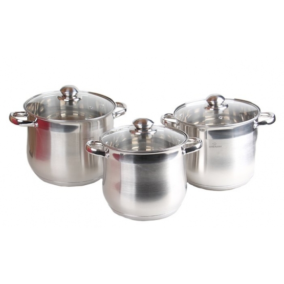 6-dílná sada hrnců z nerezové oceli