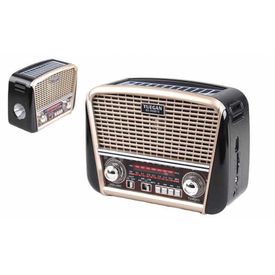 Přenosné 3pásmové solární rádio béžové YUEGAN
