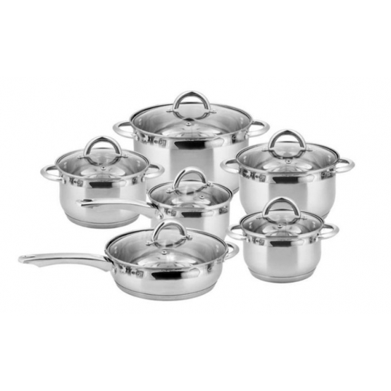 12-dílná sada hrnců z nerezové oceli EH-9013