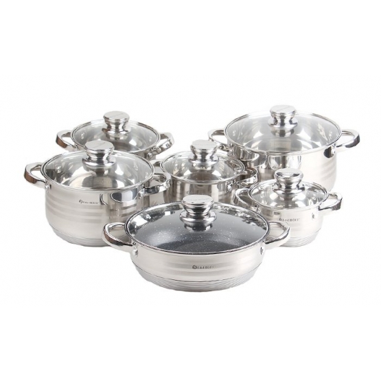 12-dílná sada hrnců z nerezové oceli EH-9148