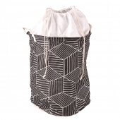 Koš na prádlo geometrický vzor černý