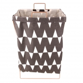 Plátěný koš na prádlo se stojanem černý abstrakt