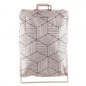 Plátěný koš na prádlo se stojanem geometrický vzor bílý