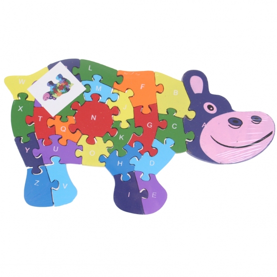 Vzdělávací dřevěné puzzle hroch