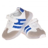 Dětské tenisky svítící se špičkou pruhy modré