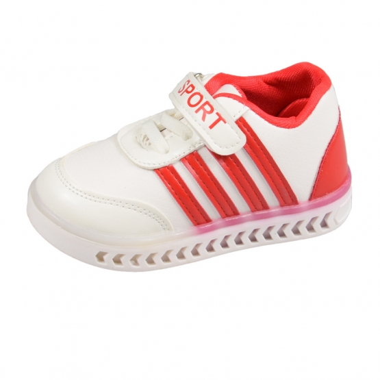 Dětské tenisky svítící bíločervené 