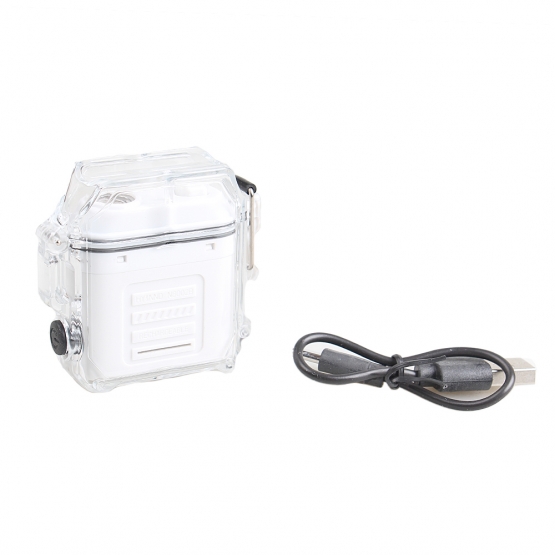 Elektrický spirálový zapalovač bílý