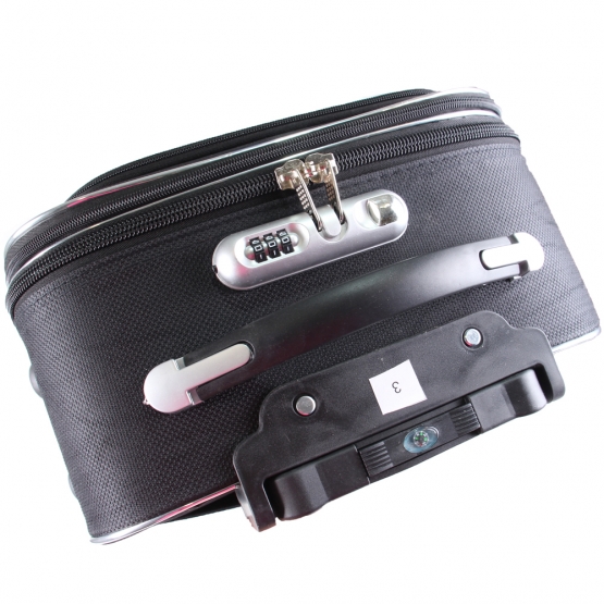 Sada 3 látkových kufrů černá 1