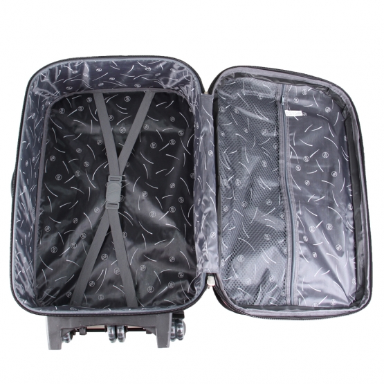 Sada 3 látkových kufrů černá 1