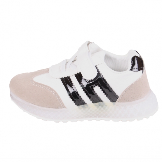 Dětské tenisky svítící se špičkou pruhy černé