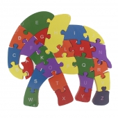 Vzdělávací dřevěné puzzle slon var.6