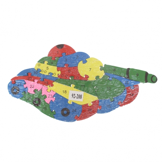 Vzdělávací dřevěné puzzle tank
