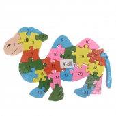 Vzdělávací dřevěné puzzle velbloud
