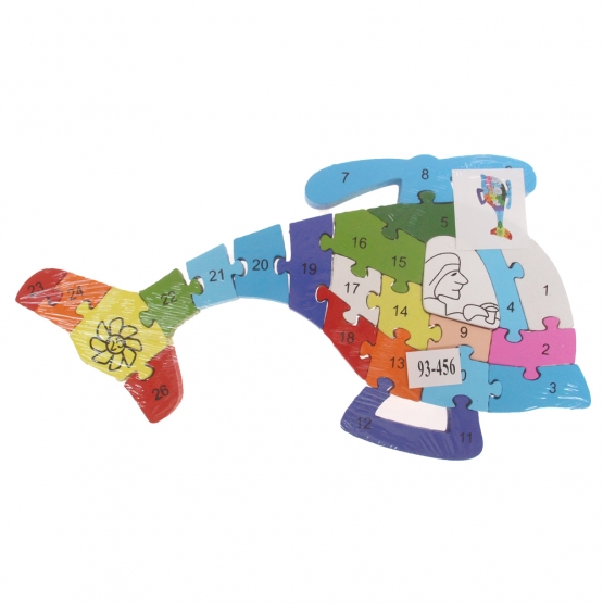 Vzdělávací dřevěné puzzle vrtulník