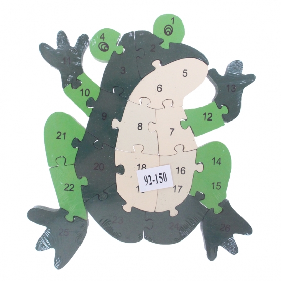 Vzdělávací dřevěné puzzle žába